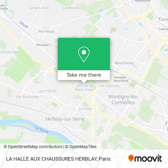 LA HALLE AUX CHAUSSURES HERBLAY map