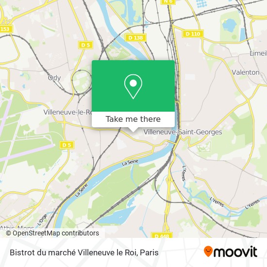 Mapa Bistrot du marché Villeneuve le Roi