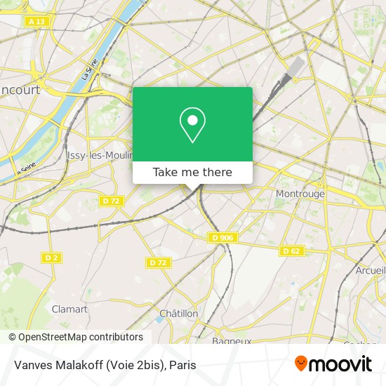 Mapa Vanves Malakoff (Voie 2bis)