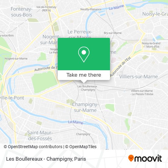 Mapa Les Boullereaux - Champigny