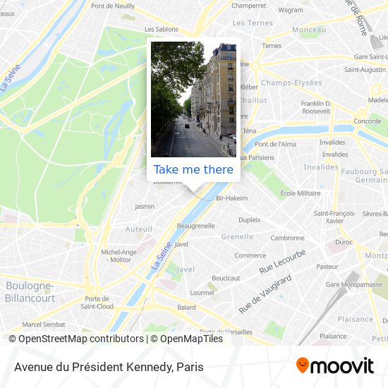 Mapa Avenue du Président Kennedy