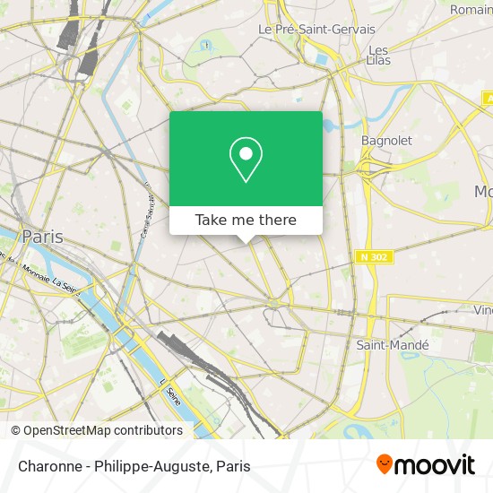 Mapa Charonne - Philippe-Auguste
