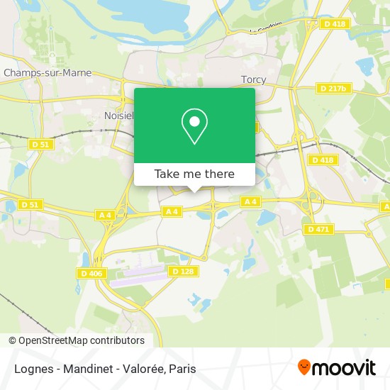 Mapa Lognes - Mandinet - Valorée