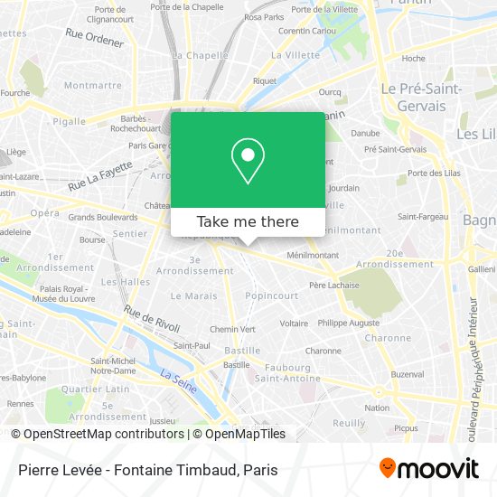 Mapa Pierre Levée - Fontaine Timbaud