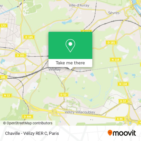 Mapa Chaville - Vélizy RER C