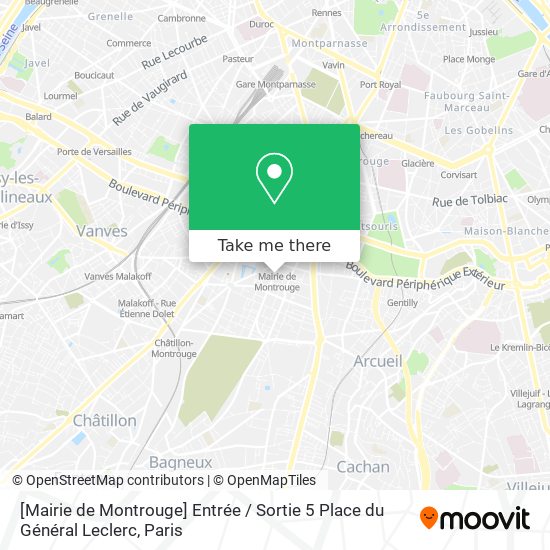 Mapa [Mairie de Montrouge] Entrée / Sortie 5 Place du Général Leclerc