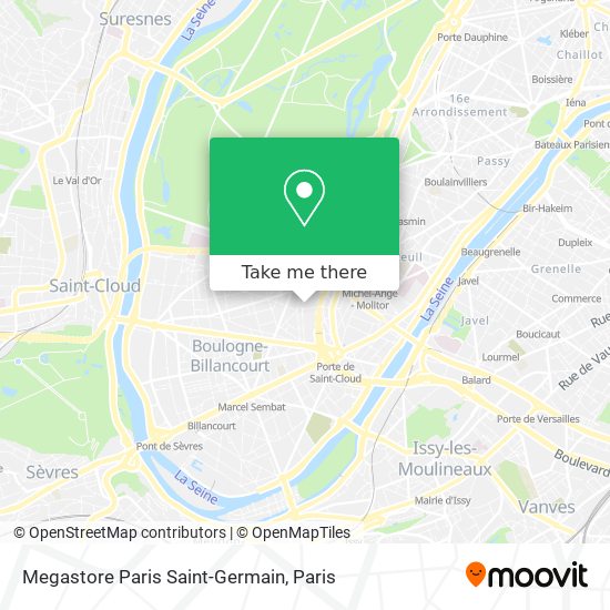 Megastore Paris Saint-Germain map