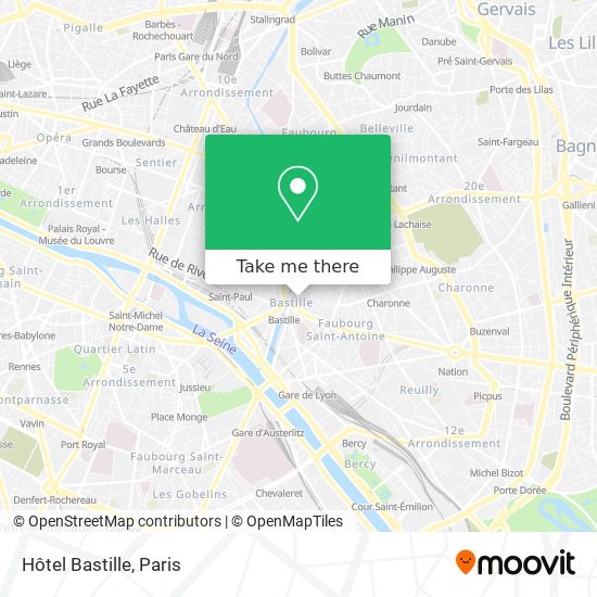 Hôtel Bastille map