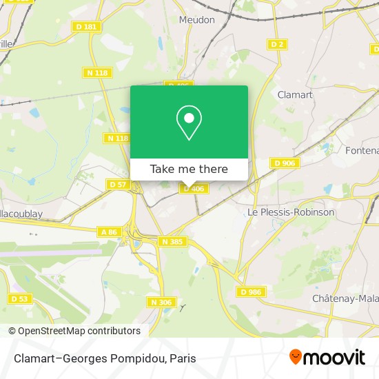 Mapa Clamart–Georges Pompidou