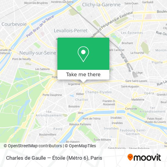 Charles de Gaulle — Étoile (Métro 6) map