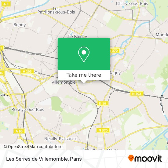 Les Serres de Villemomble map