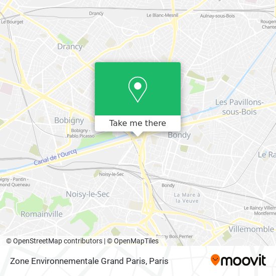 Mapa Zone Environnementale Grand Paris