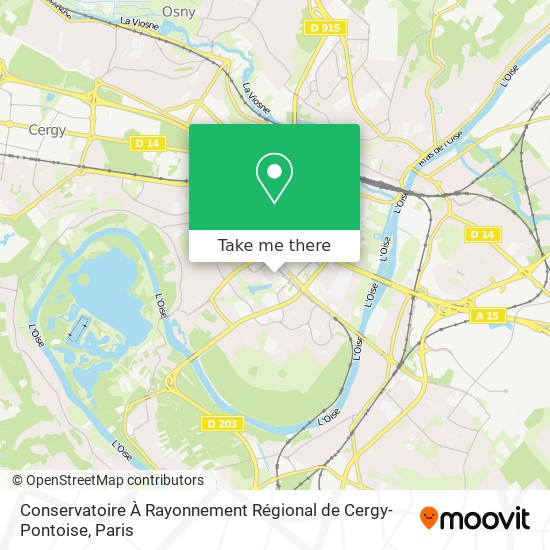 Mapa Conservatoire À Rayonnement Régional de Cergy-Pontoise