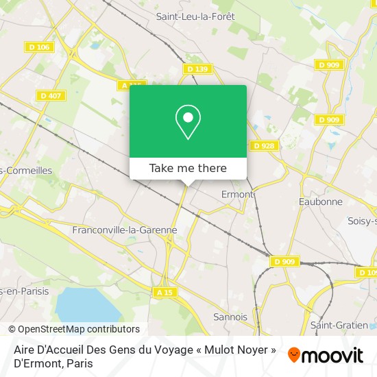 Mapa Aire D'Accueil Des Gens du Voyage « Mulot Noyer » D'Ermont