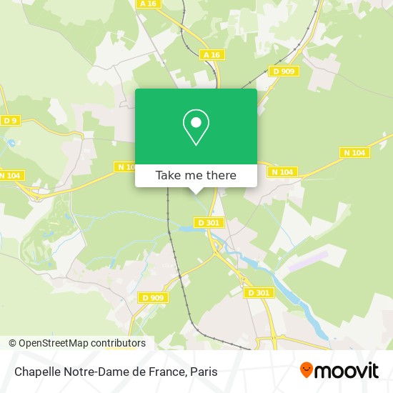 Mapa Chapelle Notre-Dame de France