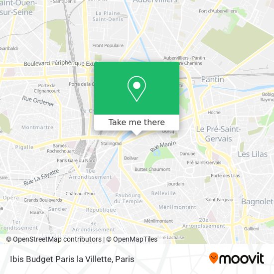 Ibis Budget Paris la Villette map