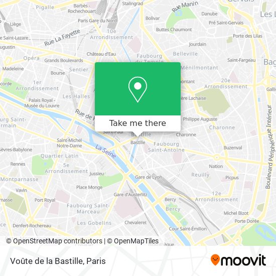 Mapa Voûte de la Bastille