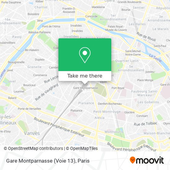 Mapa Gare Montparnasse (Voie 13)