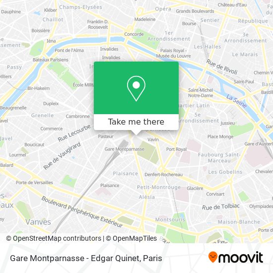 Gare Montparnasse - Edgar Quinet map