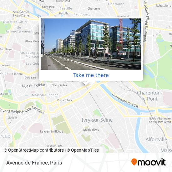 Mapa Avenue de France