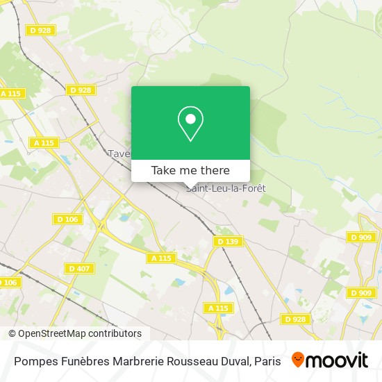 Mapa Pompes Funèbres Marbrerie Rousseau Duval