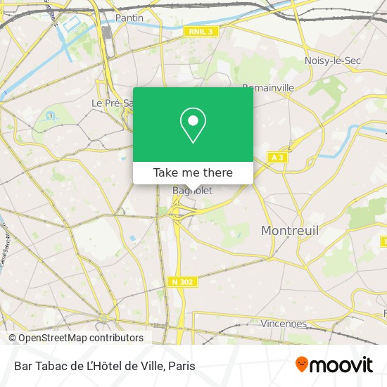 Bar Tabac de L’Hôtel de Ville map