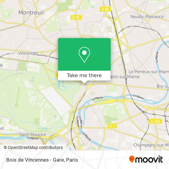 Mapa Bois de Vincennes - Gare