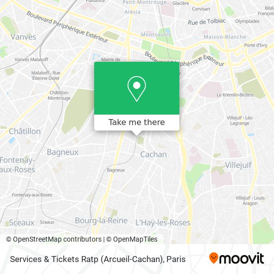 Services & Tickets Ratp (Arcueil-Cachan) map