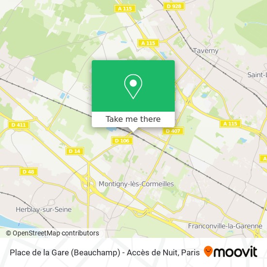 Place de la Gare (Beauchamp) - Accès de Nuit map