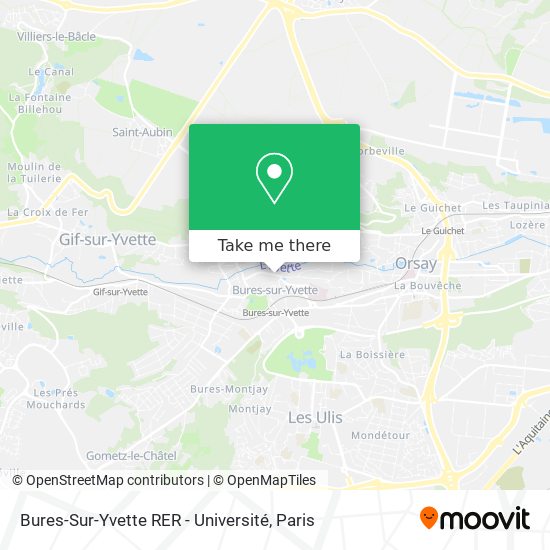 Mapa Bures-Sur-Yvette RER - Université