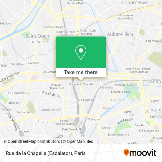 Mapa Rue de la Chapelle (Escalator)