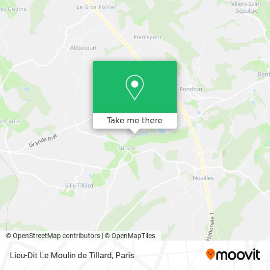 Mapa Lieu-Dit Le Moulin de Tillard