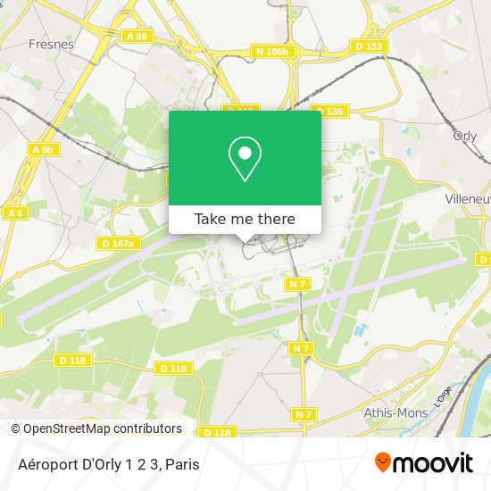 Mapa Aéroport D'Orly 1 2 3