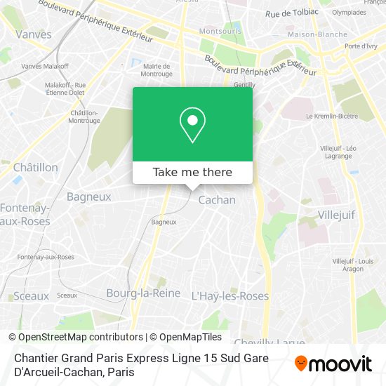 Mapa Chantier Grand Paris Express Ligne 15 Sud Gare D'Arcueil-Cachan