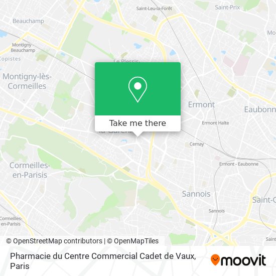 Mapa Pharmacie du Centre Commercial Cadet de Vaux