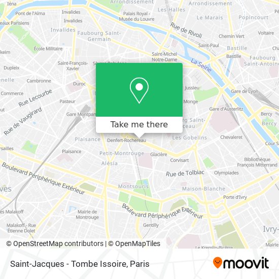 Mapa Saint-Jacques - Tombe Issoire