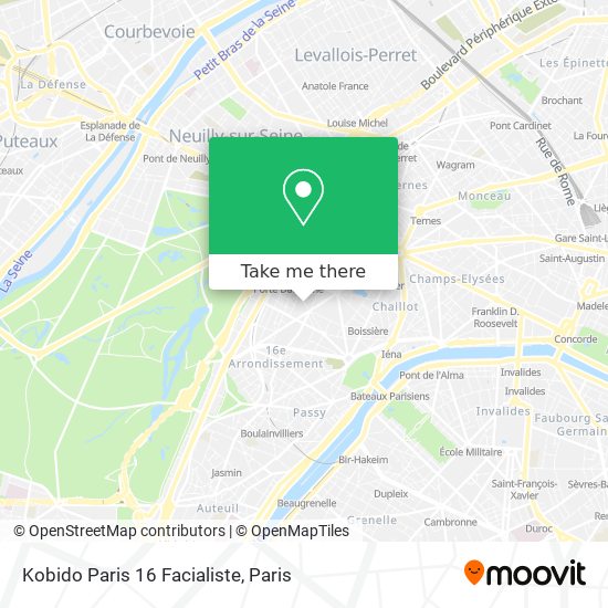 Kobido Paris 16 Facialiste map