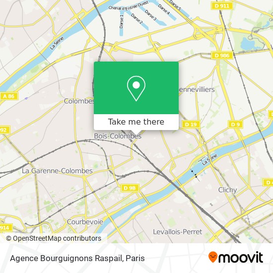 Mapa Agence Bourguignons Raspail