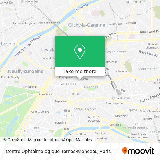 Mapa Centre Ophtalmologique Ternes-Monceau