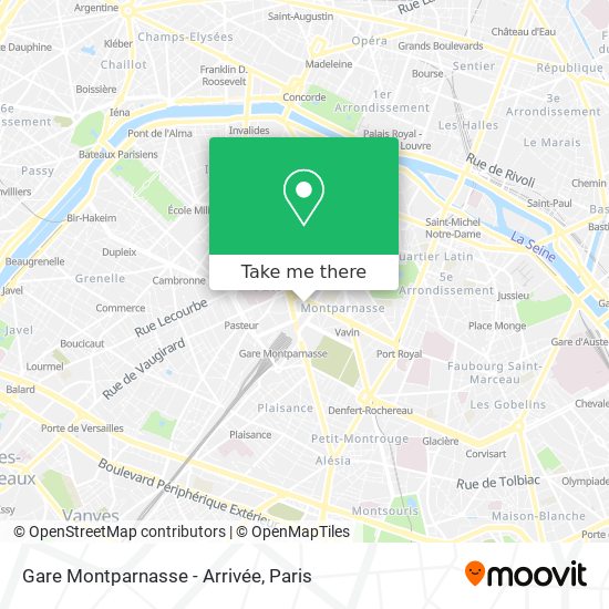 Mapa Gare Montparnasse - Arrivée