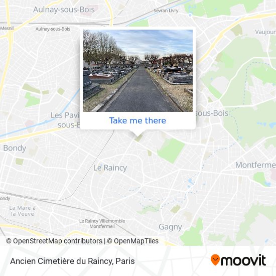 Mapa Ancien Cimetière du Raincy