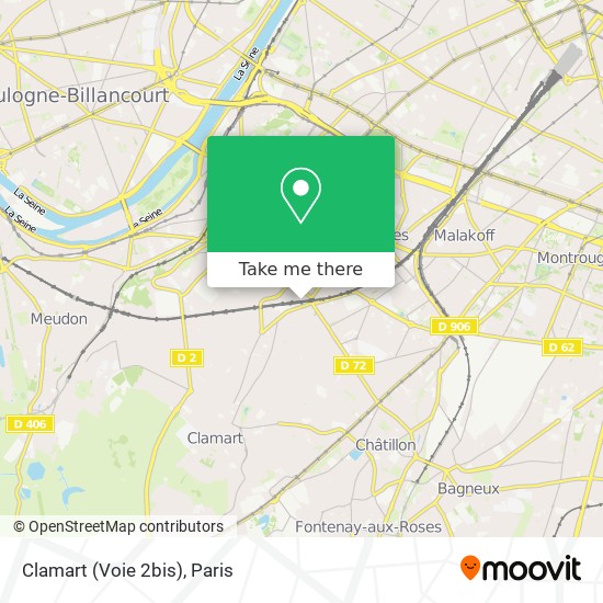 Mapa Clamart (Voie 2bis)