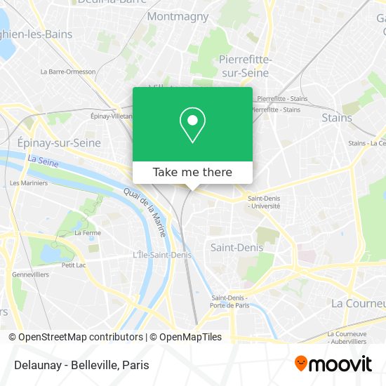 Mapa Delaunay - Belleville