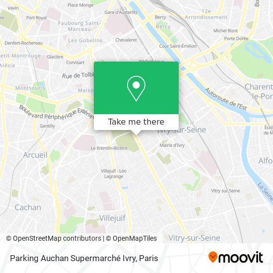 Mapa Parking Auchan Supermarché Ivry