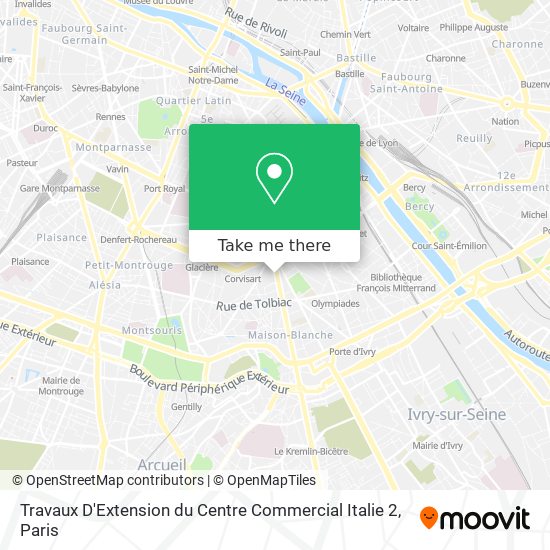 Mapa Travaux D'Extension du Centre Commercial Italie 2