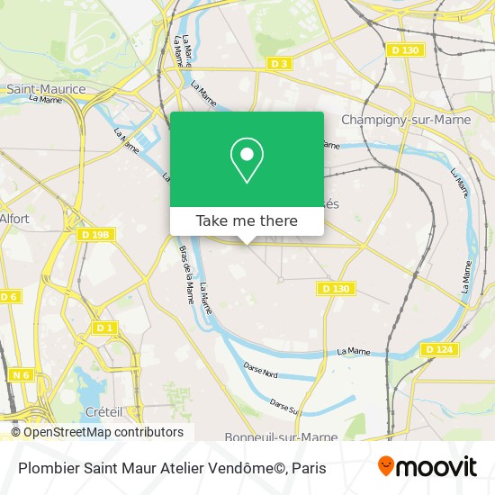 Plombier Saint Maur Atelier Vendôme© map