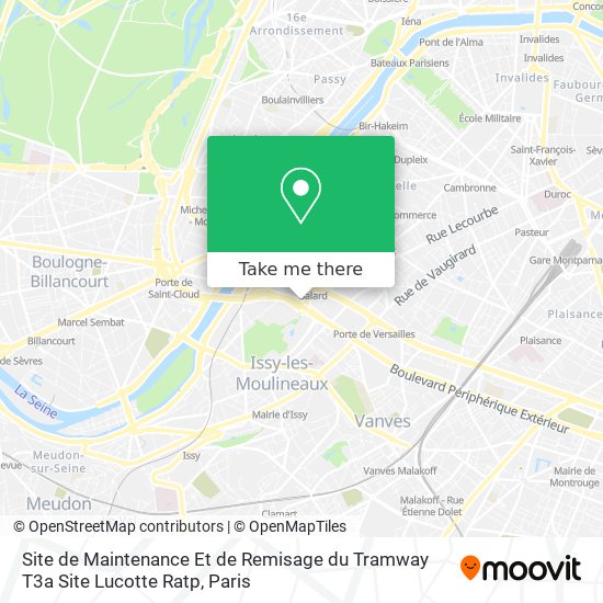 Mapa Site de Maintenance Et de Remisage du Tramway T3a Site Lucotte Ratp