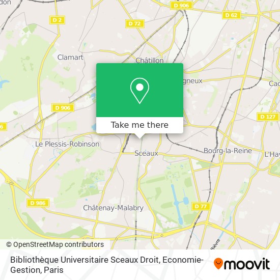 Mapa Bibliothèque Universitaire Sceaux Droit, Economie-Gestion