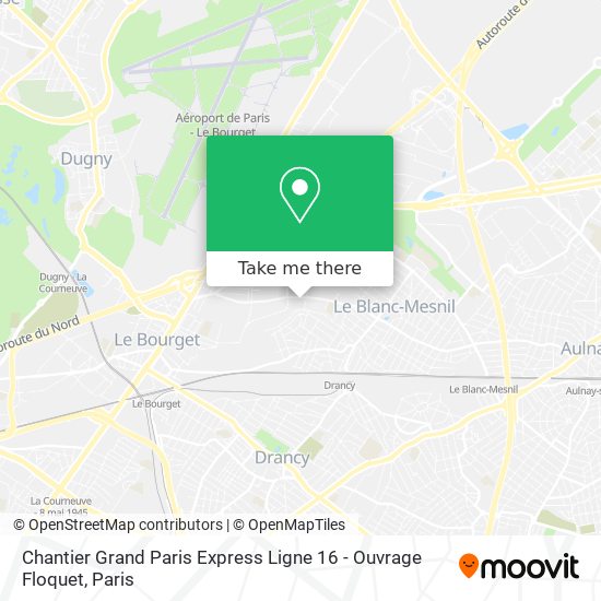Mapa Chantier Grand Paris Express Ligne 16 - Ouvrage Floquet