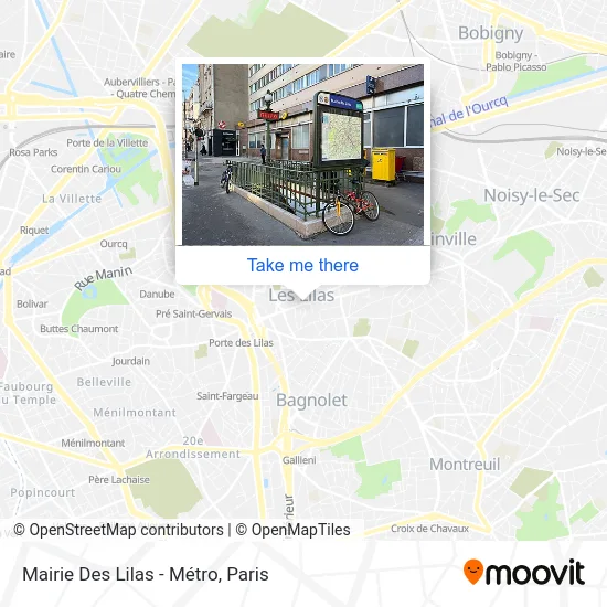 Mairie Des Lilas - Métro map